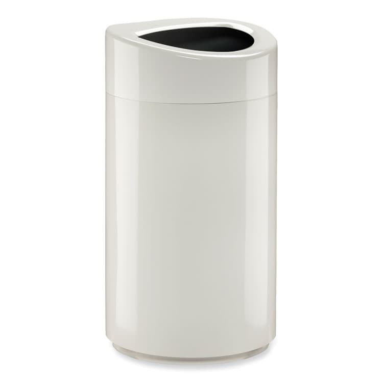 SAFCO PRODUCTS Open Top Oval Waste Receptacle, 14 gal, Steel, White (SAF9921WH)