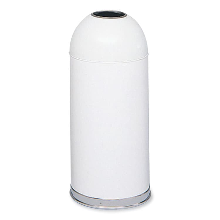 SAFCO PRODUCTS Open Top Dome Receptacle, 15 gal, Steel, White (SAF9639WH)