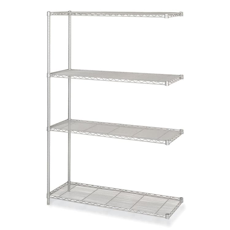 SAFCO PRODUCTS Industrial Add-On Unit, Four-Shelf, 48w x 18d x 72h, Steel, Metallic Gray (SAF5292GR)