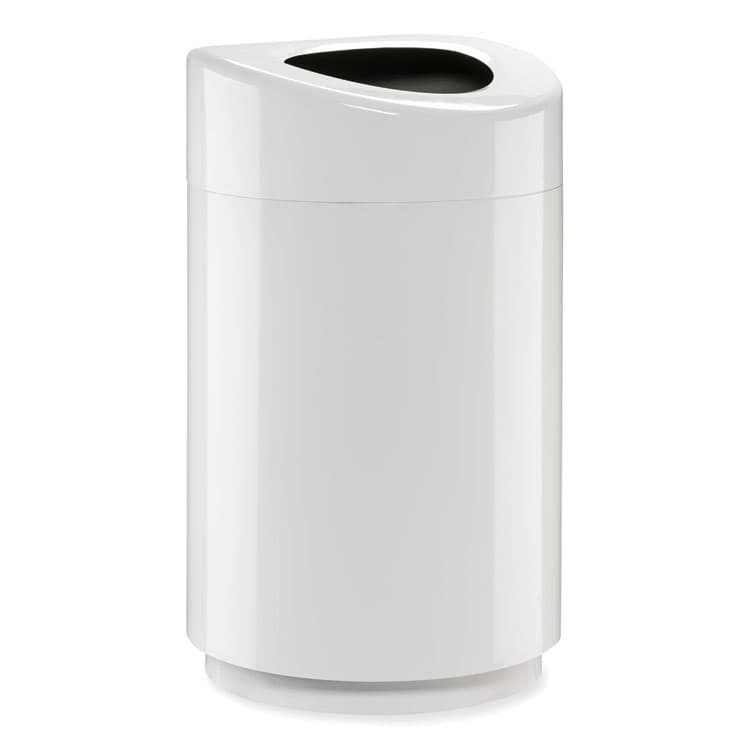 SAFCO PRODUCTS Open Top Round Waste Receptacle, 30 gal, Steel, White (SAF9920WH)
