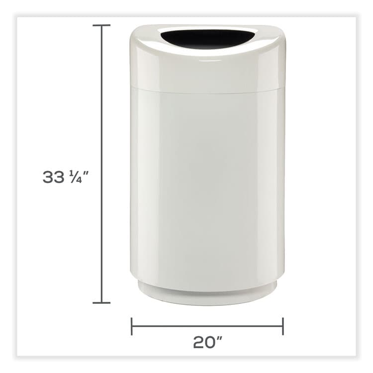 SAFCO PRODUCTS Open Top Round Waste Receptacle, 30 gal, Steel, White (SAF9920WH) thumbnail 2