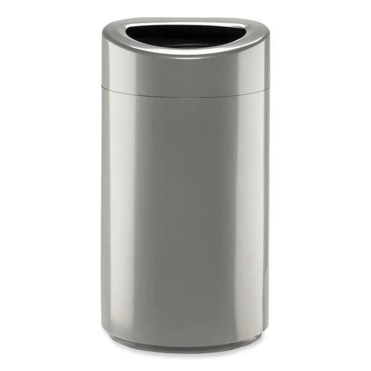 SAFCO PRODUCTS Open Top Oval Waste Receptacle, 14 gal, Steel, Silver (SAF9921SL) thumbnail 2