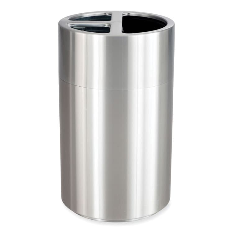 SAFCO PRODUCTS Triple Recycling Receptacle, 40 gal, Steel, Brushed Aluminum (SAF9941SS) thumbnail 4