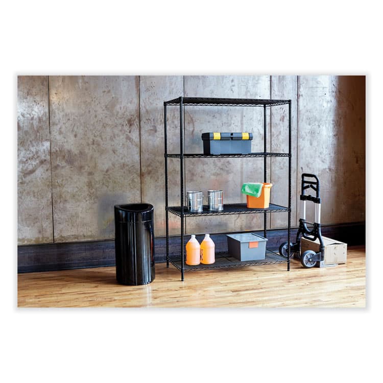 SAFCO PRODUCTS Open Top Oval Waste Receptacle, 14 gal, Steel, Black (SAF9921BL) thumbnail 4