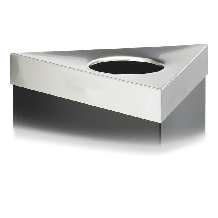SAFCO PRODUCTS Trifecta Waste Receptacle Lid, No Inscription, 20w x 20d x 3h, Stainless Steel (SAF9560BL)