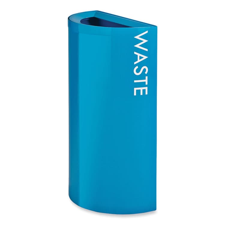 SAFCO PRODUCTS Mixx Recycling Center Half-Round Receptacle, 23 gal, Steel, Blue (SAF9447BU)