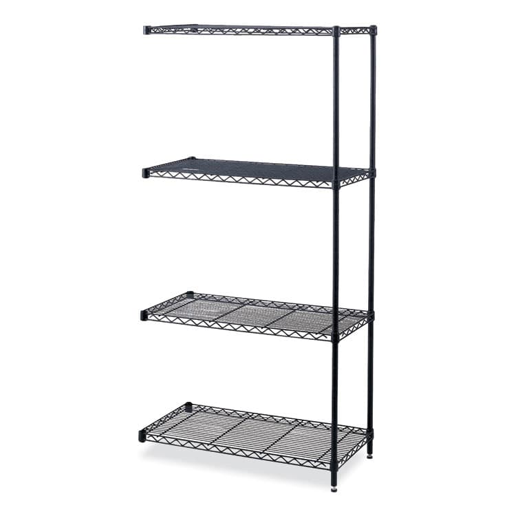 SAFCO PRODUCTS Industrial Add-On Unit, Four-Shelf, 36w x 18d x 72h, Steel, Black (SAF5286BL)