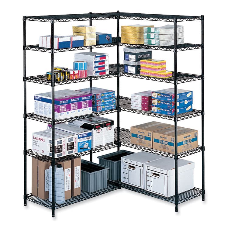 SAFCO PRODUCTS Industrial Extra Shelf Pack, 36w x 24d x 1.5h, Steel, Black, 2/Pack (SAF5290BL) thumbnail 2