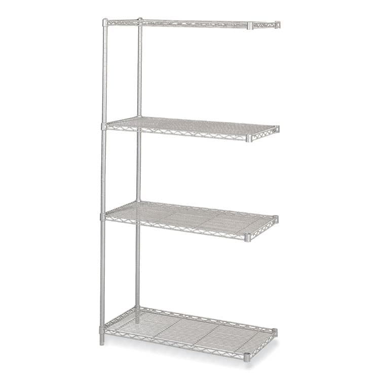 SAFCO PRODUCTS Industrial Add-On Unit, Four-Shelf, 36w x 18d x 72h, Steel, Metallic Gray (SAF5286GR)
