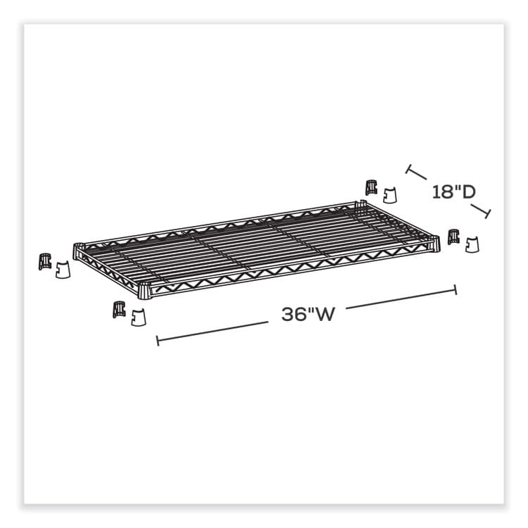 SAFCO PRODUCTS Industrial Extra Shelf Pack, 36w x 18d x 1.5h Steel. Black, 2/Pack (SAF5287BL) thumbnail 4