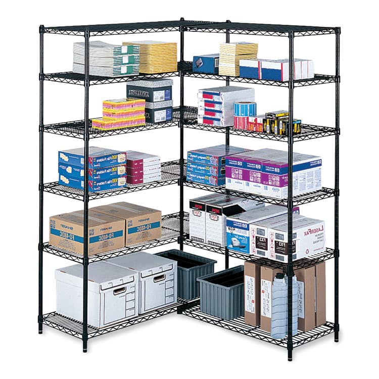 SAFCO PRODUCTS Industrial Extra Shelf Pack, 36w x 18d x 1.5h Steel. Black, 2/Pack (SAF5287BL) thumbnail 2