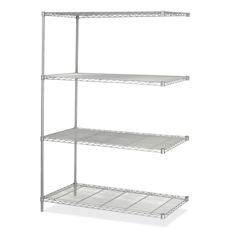 SAFCO PRODUCTS Industrial Add-On Unit, Four-Shelf, 48w x 24d x 72h, Steel, Metallic Gray (SAF5295GR)