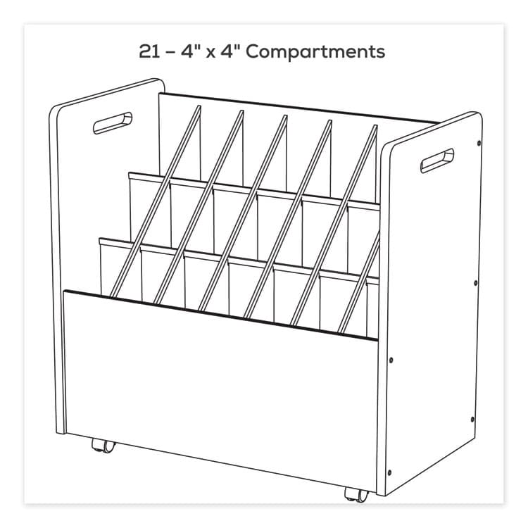 SAFCO PRODUCTS Mobile Roll File, 21 Compartments, 30.25w x 15.75d x 29.25h, Tan (SAF3043) thumbnail 4