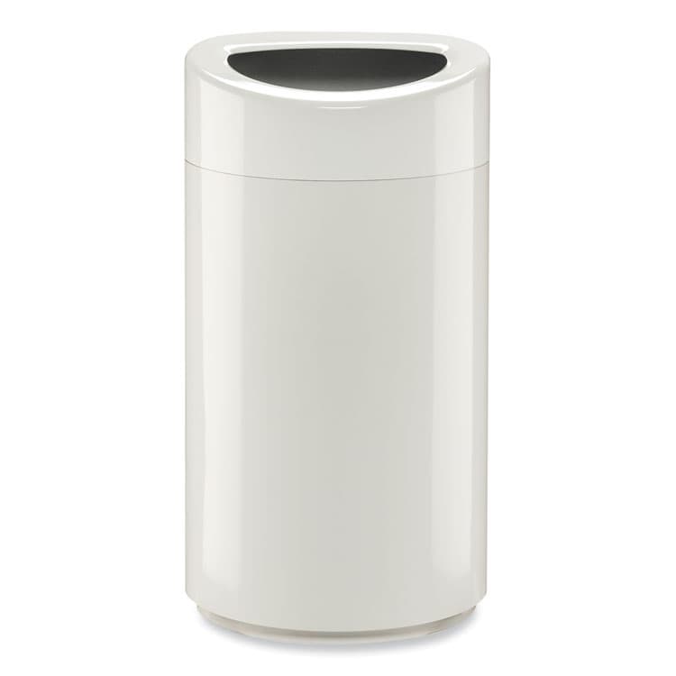 SAFCO PRODUCTS Open Top Oval Waste Receptacle, 14 gal, Steel, White (SAF9921WH) thumbnail 2
