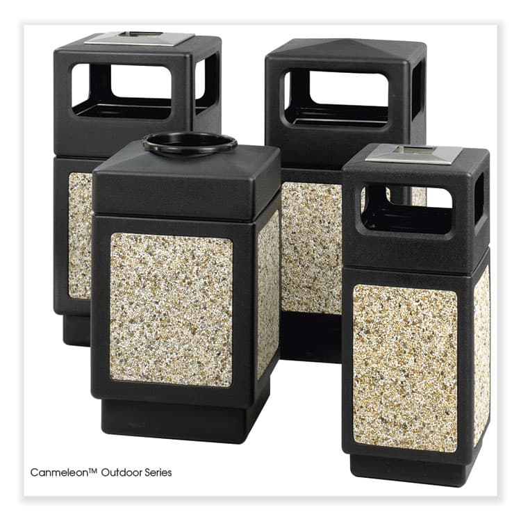 SAFCO PRODUCTS Canmeleon Aggregate Panel Receptacles, Top-Open, 38 gal, Polyethylene, Black (SAF9471NC) thumbnail 2