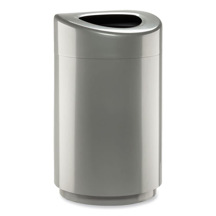 SAFCO PRODUCTS Open Top Round Waste Receptacle, 30 gal, Steel, Silver (SAF9920SL)