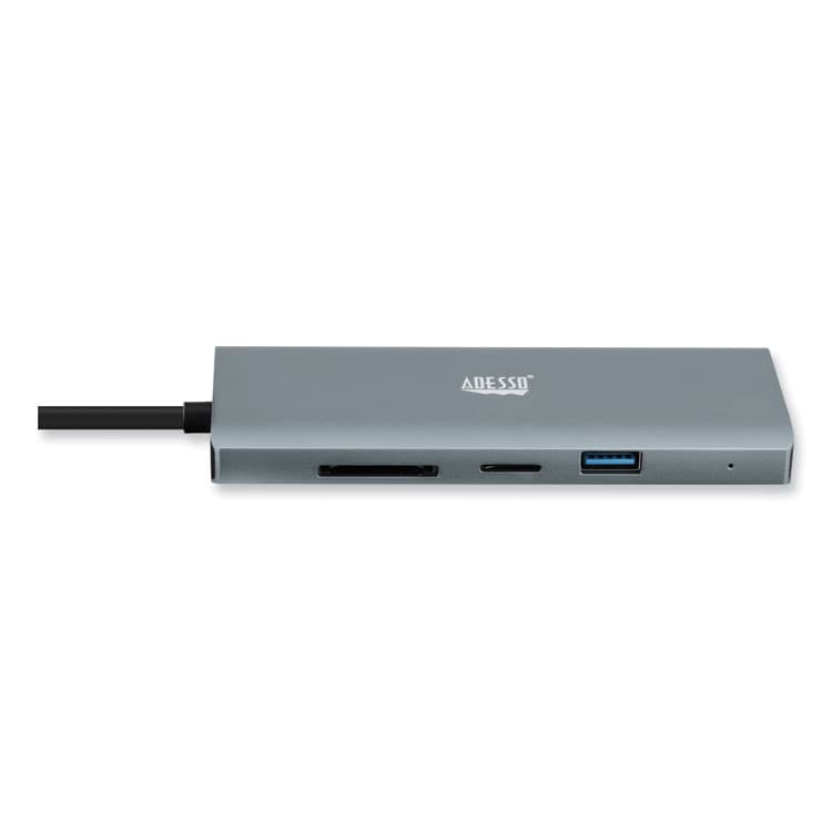 ADESSO 9-in-1 USB Type-C Docking Station, 2 HDMI/3 USB C/SD and TF Slot/RJ45, Gray/Black (ADEAUH4040) thumbnail 3