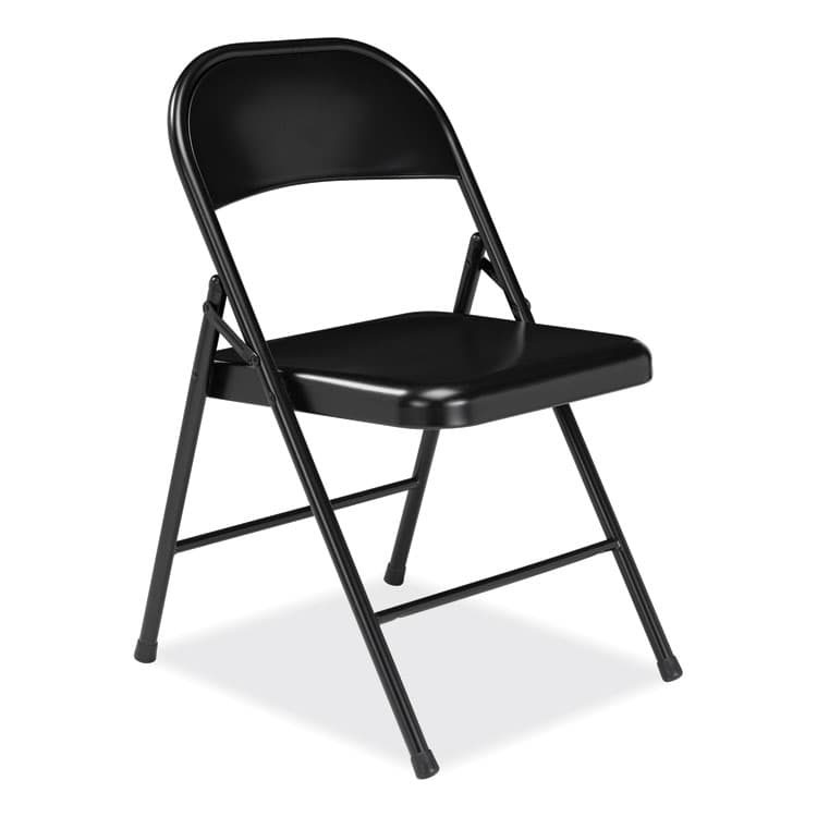 NATIONAL PUBLIC SEATING 900 Series All-Steel Folding Chair, Supports Up to 250 lb, 17.75" Seat Height, Black Seat, Black Back, Black Base, 4/Carton (NPS910) thumbnail 2