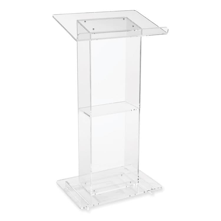 NATIONAL PUBLIC SEATING Clear Acrylic Lectern with Shelf, 24 x 15 x 46, Clear (NPS401S) thumbnail 2