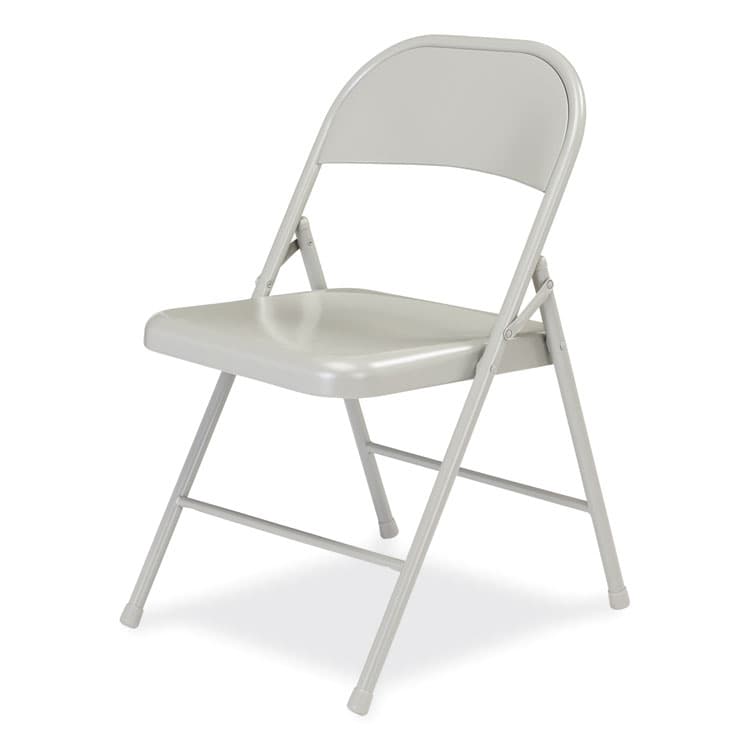 NATIONAL PUBLIC SEATING 900 Series All-Steel Folding Chair, Supports Up to 250 lb, 17.75" Seat Height, Gray Seat, Gray Back, Gray Base, 4/Cartpn (NPS902) thumbnail 3