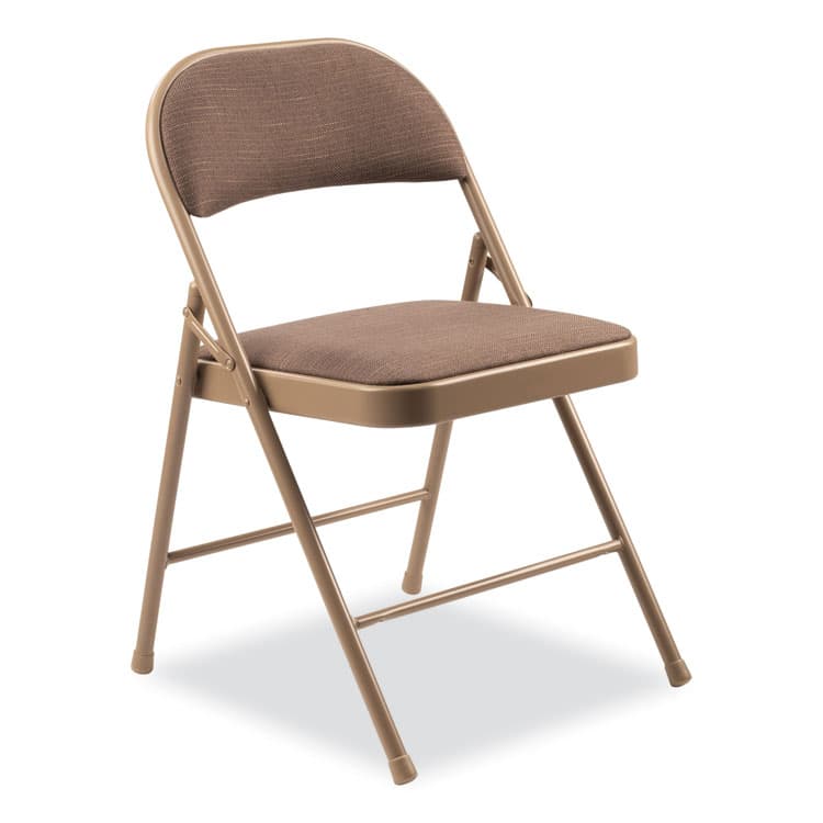 NATIONAL PUBLIC SEATING 970 Series Fabric Padded Steel Folding Chair, Supports Up to 250 lb, 17.75" Seat Height, Star Trail Brown, 4/Carton (NPS973) thumbnail 2