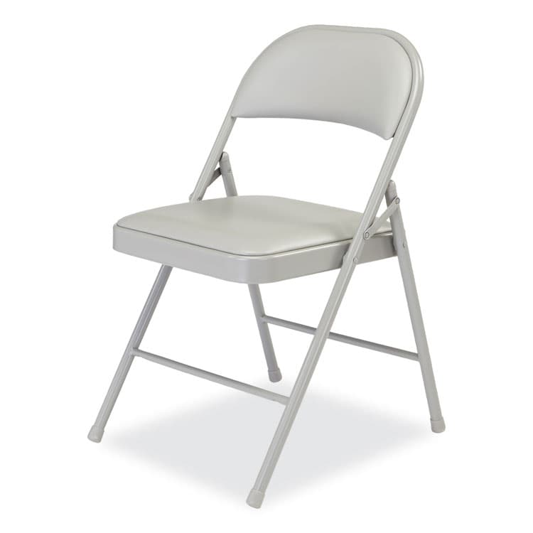 NATIONAL PUBLIC SEATING 950 Series Vinyl Padded Steel Folding Chair, Supports Up to 250 lb, 17.75" Seat Height, Gray, 4/Carton (NPS952) thumbnail 3