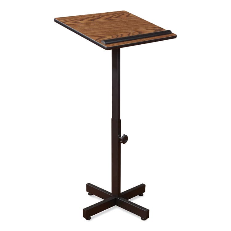 NATIONAL PUBLIC SEATING Portable Presentation Lectern Stand, 20 x 18.25 x 44, Medium Oak (NPS70MO)