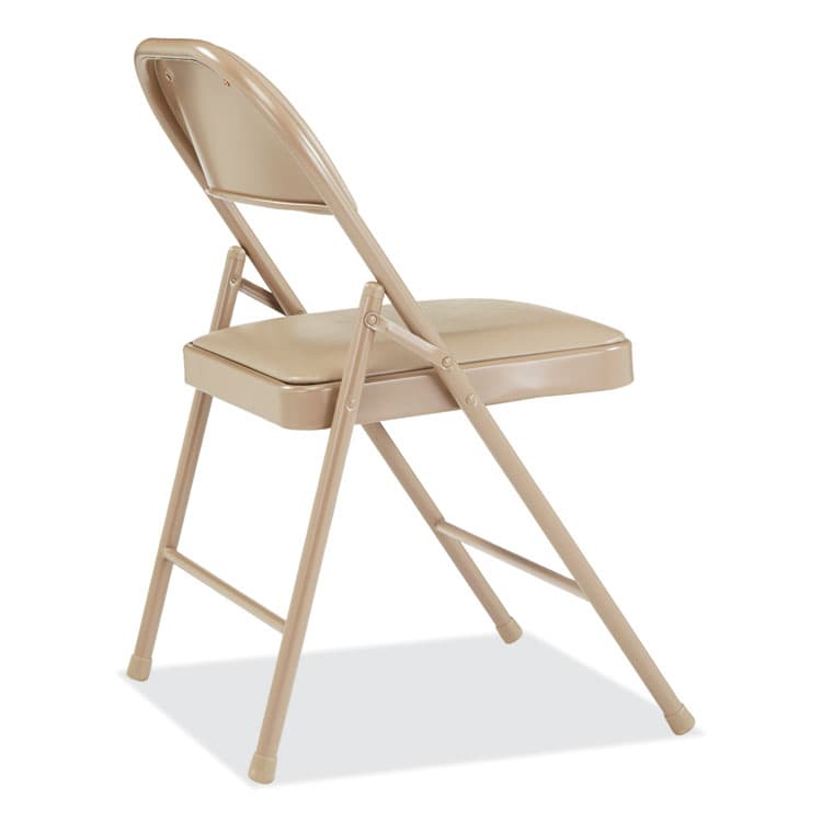 NATIONAL PUBLIC SEATING 950 Series Vinyl Padded Steel Folding Chair, Supports Up to 250 lb, 17.75" Seat Height, Beige, 4/Carton (NPS951) thumbnail 4