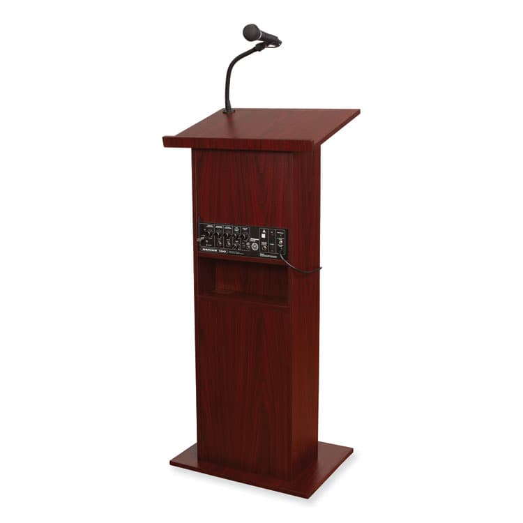 NATIONAL PUBLIC SEATING Power Plus Lectern, 22 x 17 x 46, Mahogany (NPS111PLSMY) thumbnail 2