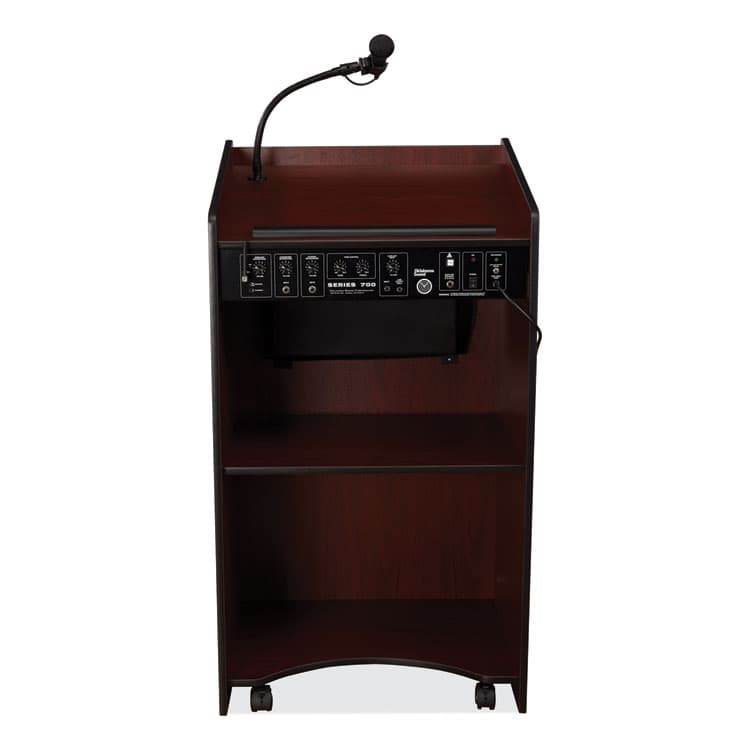 NATIONAL PUBLIC SEATING Aristocrat Sound Lectern, 25 x 20 x 46, Mahogany (NPS6010MY) thumbnail 3