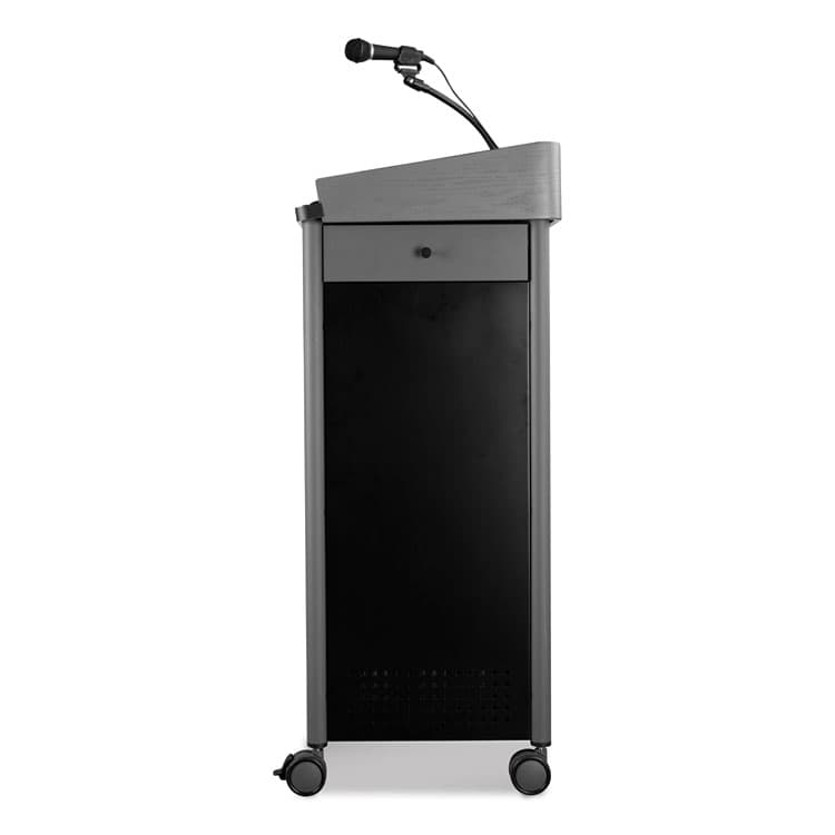 NATIONAL PUBLIC SEATING Greystone Lectern with Sound, 23.5 x 19.25 x 45.5, Charcoal Gray (NPSGSLS) thumbnail 4