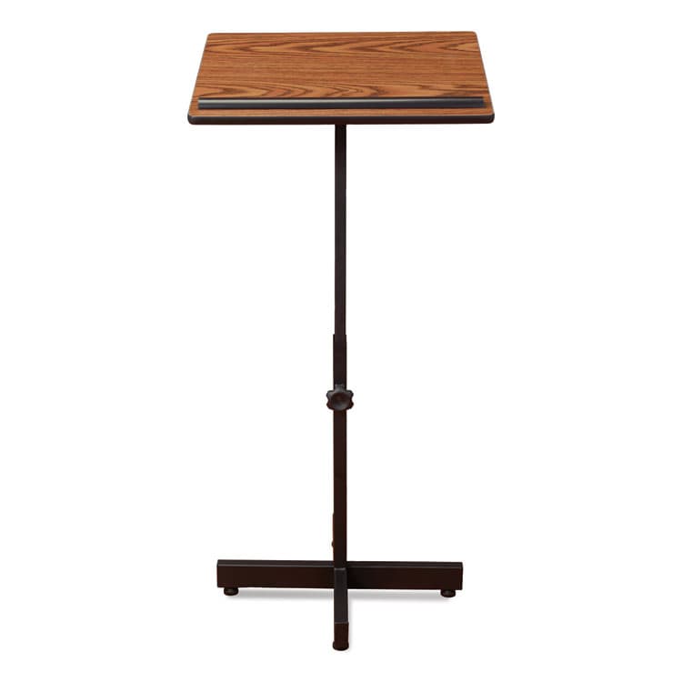 NATIONAL PUBLIC SEATING Portable Presentation Lectern Stand, 20 x 18.25 x 44, Medium Oak (NPS70MO) thumbnail 2