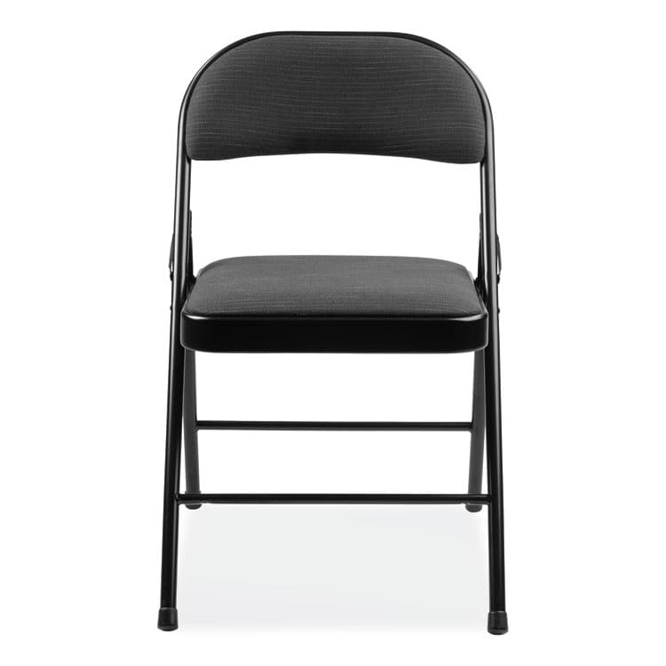 NATIONAL PUBLIC SEATING 970 Series Fabric Padded Steel Folding Chair, Supports Up to 250 lb, 17.75" Seat Height, Star Trail Black, 4/Carton (NPS970) thumbnail 4