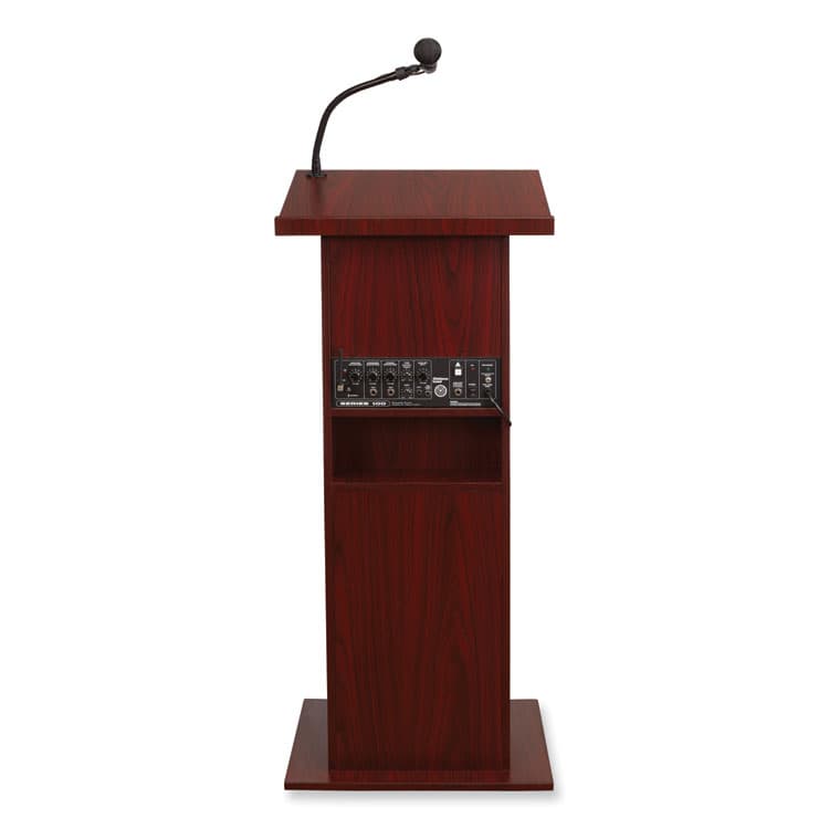 NATIONAL PUBLIC SEATING Power Plus Lectern, 22 x 17 x 46, Mahogany (NPS111PLSMY) thumbnail 4