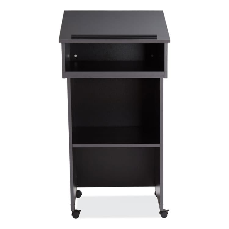 NATIONAL PUBLIC SEATING Tabletop Lectern and AV Cart/Lectern Base, 23.75 x 19.87 x 47.5, Black (NPS22112BK) thumbnail 2