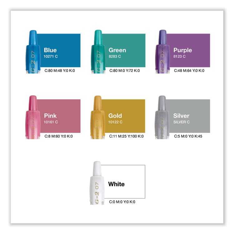 PILOT CORP. OF AMERICA G2 Metallics Gel Pen, Retractable, Fine 0.7 mm, Assorted Ink and Barrel Colors, 8/Pack (PIL34405) thumbnail 4