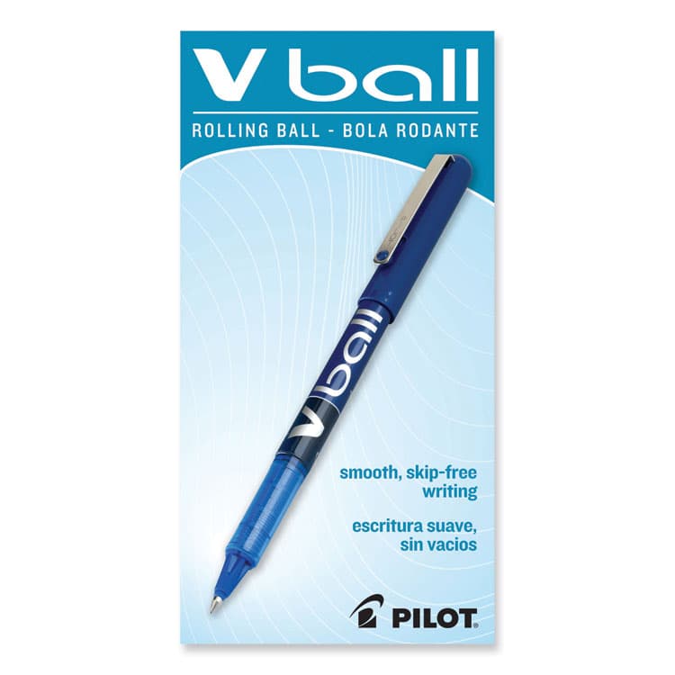 PILOT CORP. OF AMERICA VBall Liquid Ink Rollerball Pen, Stick, Extra-Fine 0.5 mm, Blue Ink, Blue/Clear Barrel, Dozen (PIL35201) thumbnail 2