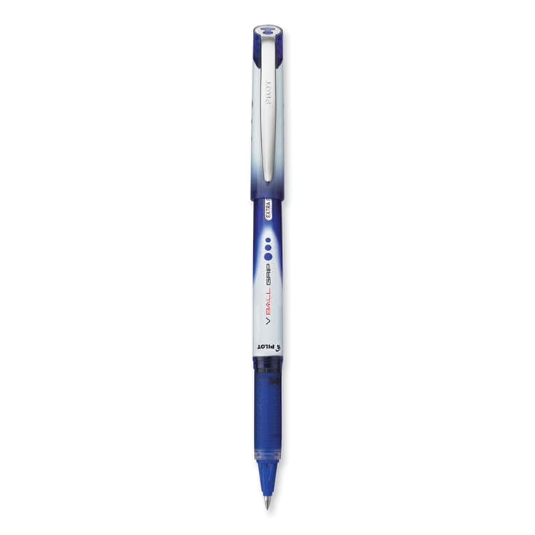 PILOT CORP. OF AMERICA VBall Grip Liquid Ink Rollerball Pen, Stick, Extra-Fine 0.5 mm, Blue Ink, Blue/White Barrel, Dozen (PIL35471)