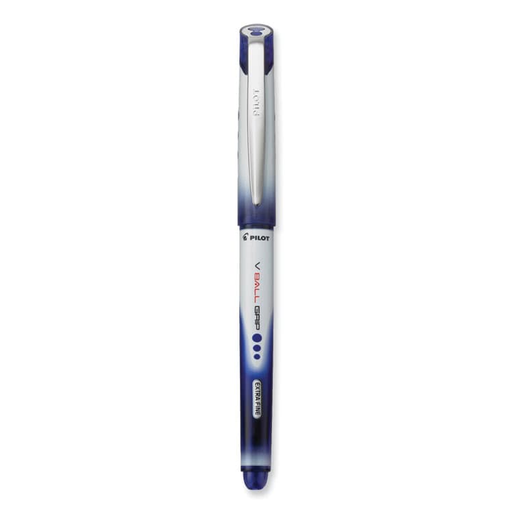 PILOT CORP. OF AMERICA VBall Grip Liquid Ink Rollerball Pen, Stick, Extra-Fine 0.5 mm, Blue Ink, Blue/White Barrel, Dozen (PIL35471) thumbnail 3