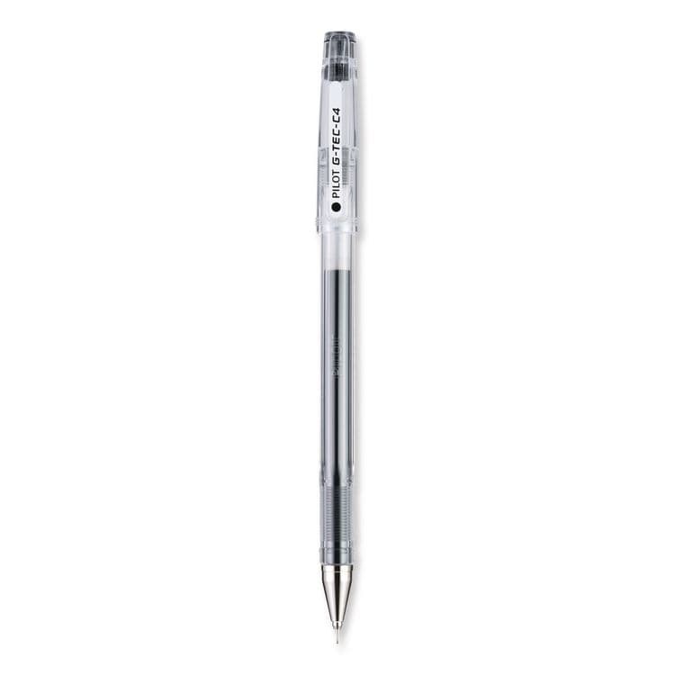 PILOT CORP. OF AMERICA G-TEC-C Ultra Gel Pen, Stick, Ultra-Fine 0.4 mm, Black Ink, Clear/Black Barrel, Dozen (PIL35491)