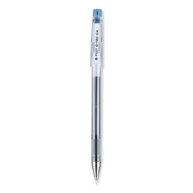 PILOT CORP. OF AMERICA G-TEC-C Ultra Gel Pen, Stick, Ultra-Fine 0.4 mm, Blue Ink, Clear/Blue Barrel, Dozen (PIL35492)