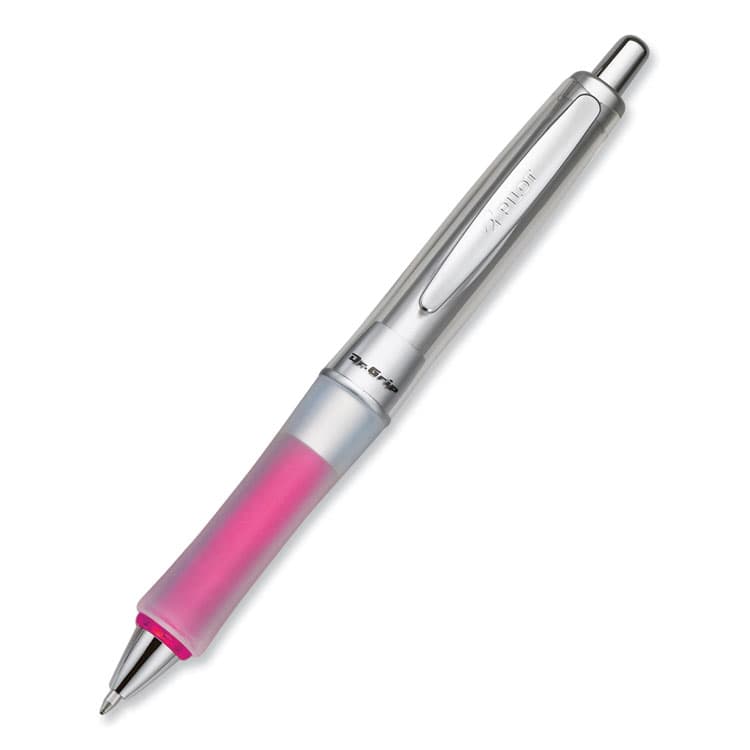 PILOT CORP. OF AMERICA Dr. Grip Center of Gravity Ballpoint Pen, Retractable, Medium 1 mm, Black Ink, Silver/Pink Barrel (PIL36182) thumbnail 4