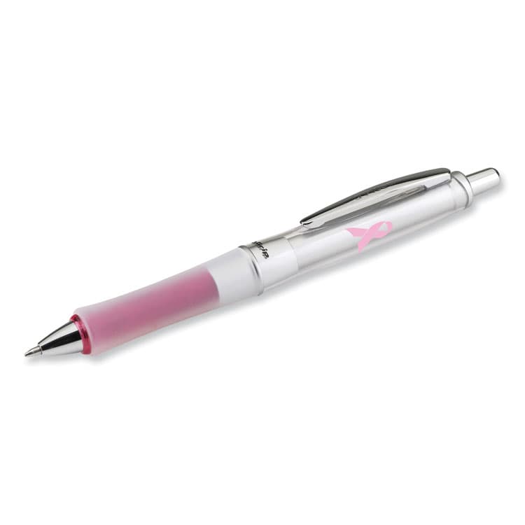 PILOT CORP. OF AMERICA Dr. Grip Center of Gravity Breast Cancer Awareness Ballpoint Pen, Retractable, Medium 1 mm, Black Ink, Silver/Pink Barrel (PIL36192) thumbnail 4