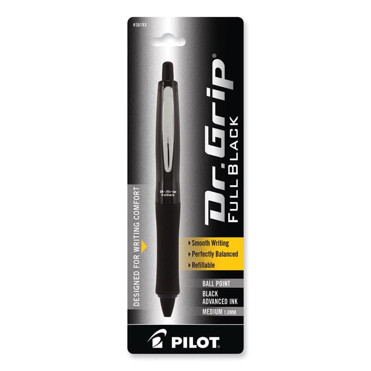 PILOT CORP. OF AMERICA Dr. Grip FullBlack Advanced Ink Ballpoint Pen, Retractable, Medium 1 mm, Black Ink, Black Barrel (PIL36193) thumbnail 2