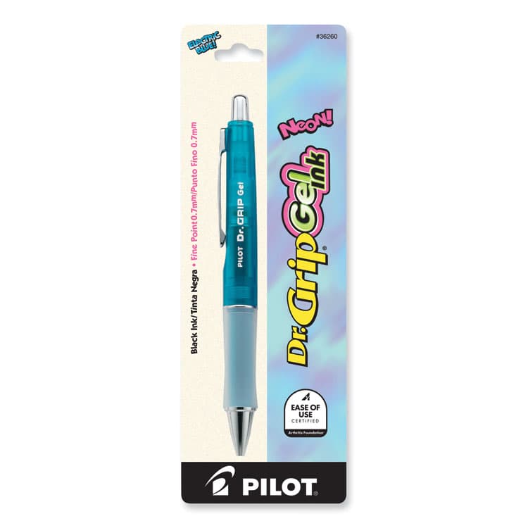 PILOT CORP. OF AMERICA Dr. Grip Gel Pen, Retractable, Fine 0.7 mm, Black Ink, Translucent Blue Barrel (PIL36260) thumbnail 2