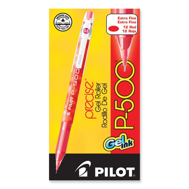 PILOT CORP. OF AMERICA Precise P-500 Gel Pen, Stick, Extra-Fine 0.5 mm, Red Ink, Red Barrel, Dozen (PIL38602) thumbnail 2
