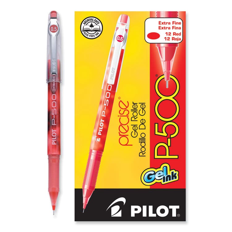 PILOT CORP. OF AMERICA Precise P-500 Gel Pen, Stick, Extra-Fine 0.5 mm, Red Ink, Red Barrel, Dozen (PIL38602) thumbnail 4