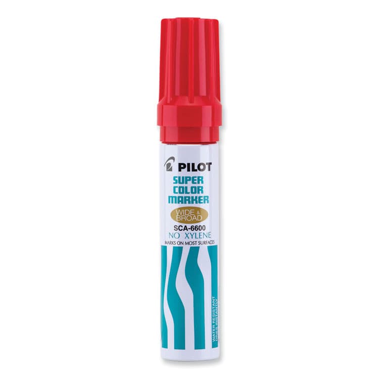 PILOT CORP. OF AMERICA Jumbo Refillable Permanent Marker, Broad Chisel Tip, Red (PIL45300)