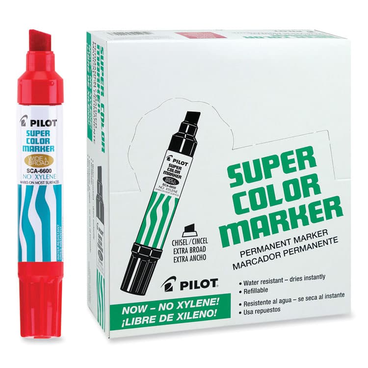 PILOT CORP. OF AMERICA Jumbo Refillable Permanent Marker, Broad Chisel Tip, Red (PIL45300) thumbnail 4