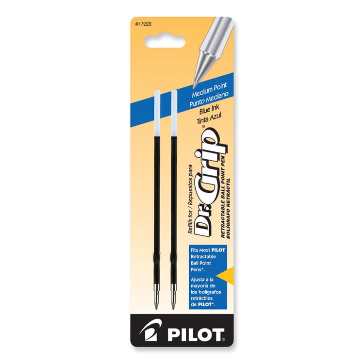 PILOT CORP. OF AMERICA Refill for Dr. Grip, Easytouch, The Better, B2P and Rex Grip BeGreen Ballpoint Pens, Medium Conical Tip, Blue Ink, 2/Pack (PIL77228) thumbnail 2